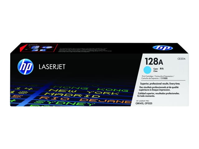 HP 128A CE321A Original LaserJet Toner Cartridge - Cyan - Image 4