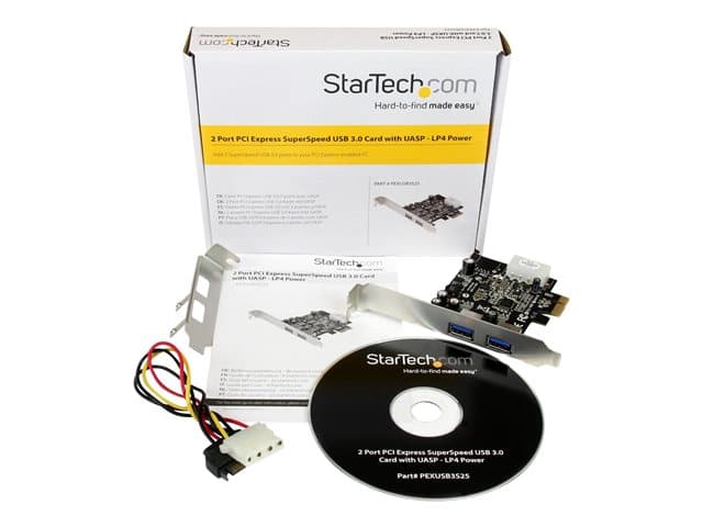 StarTech.com 2 Port PCI Express (PCIe) SuperSpeed USB 3.0 Card Adapter with UASP - LP4 Power - Dual Port USB 3 PCIe Controller (PEXUSB3S25) - USB adapter - PCI Express x1 - USB 3.0 x 2 - Image 9