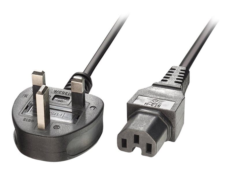 Lindy Power Cable BS 1363A to IEC C15 2m Black - Image 1