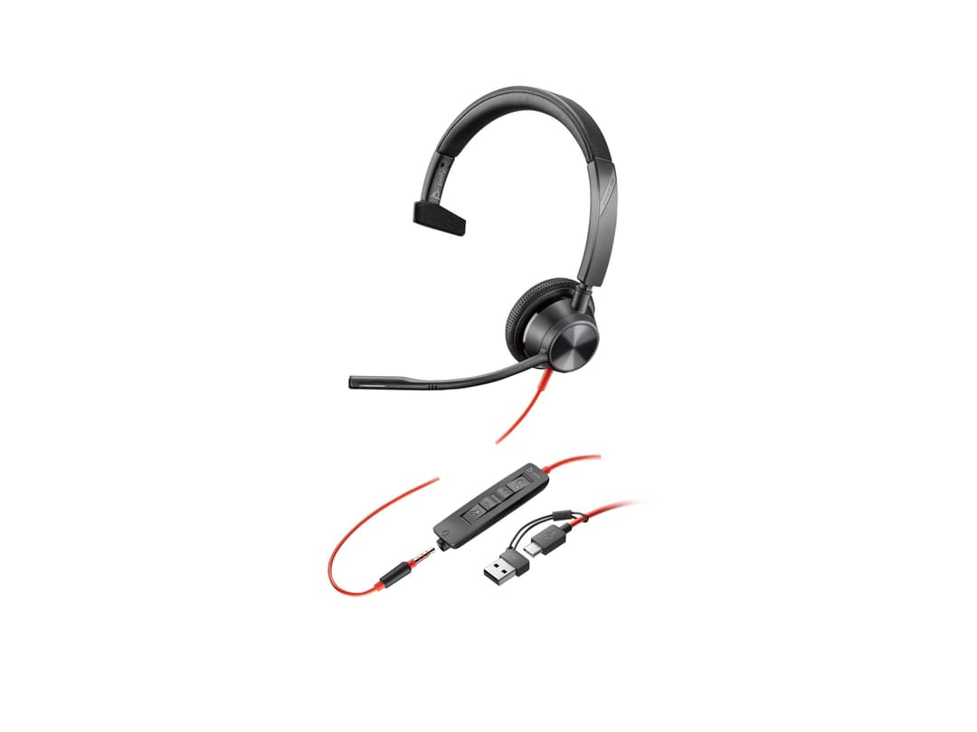 HP Poly Blackwire 3315 - headset - 3.5 mm jack, USB-C - Image 1
