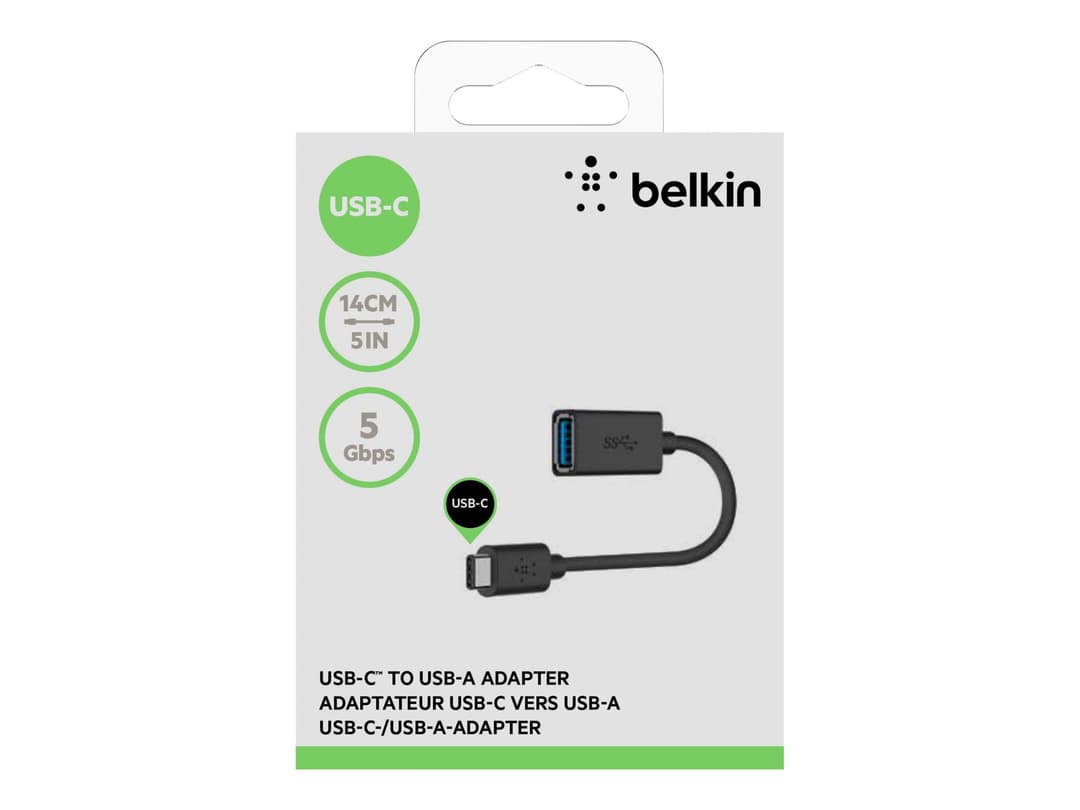 Belkin USB-C to USB-A Adapter Black - Image 1