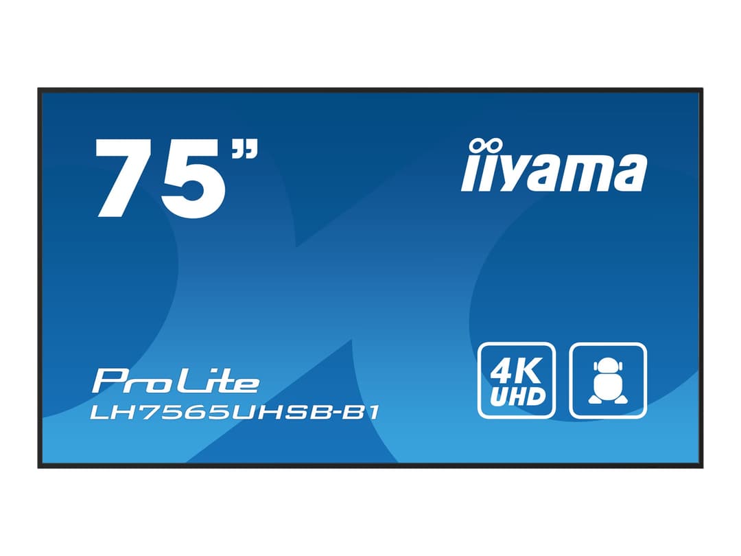 iiyama ProLite LH7565UHSB-B1 75" Class (74.5" viewable) LED-backlit LCD display - 4K - for digital signage - Image 1