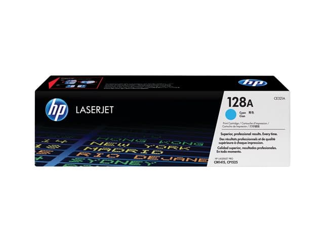 HP 128A CE321A Original LaserJet Toner Cartridge - Cyan - Image 2