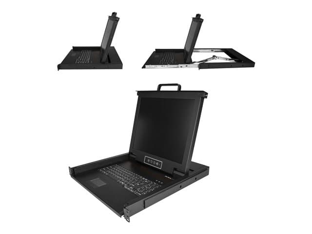 StarTech.com Rackmount KVM Console, Single Port VGA KVM with 17" LCD Monitor for Server Rack, Fully Featured Universal 1U LCD KVM Drawer with Cables & Hardware, USB Support, 50,000 MTBF - LCD KVM Concole Drawer (RKCONS1701) - KVM console - 17" - Image 5