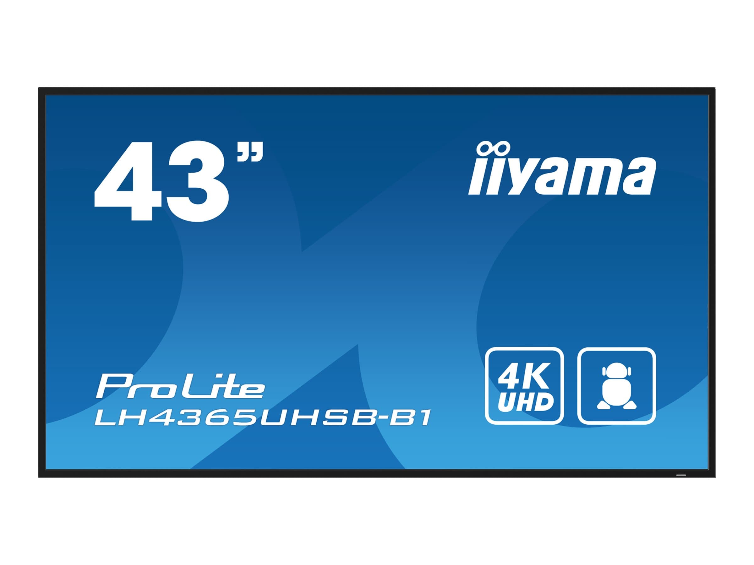 iiyama ProLite LH4365UHSB-B1 43" Class (42.5" viewable) LED-backlit LCD display - 4K - for digital signage