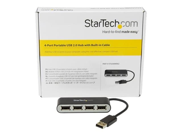 StarTech ST4200MINI2 USB 2.0 Hub 4 Port Black - Image 2