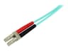 StarTech OM4 LC to LC Fiber Patch Cable 1m Aqua