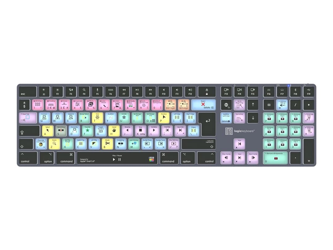 Logic Keyboards Final Cut Pro X TITAN Keyboard Titanium Grey - Image 1
