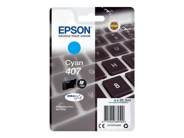 Epson 407 - L size - cyan - original - ink cartridge