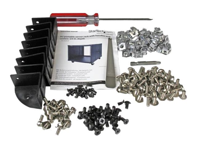 StarTech 9U Open Frame Rack Black - Image 3
