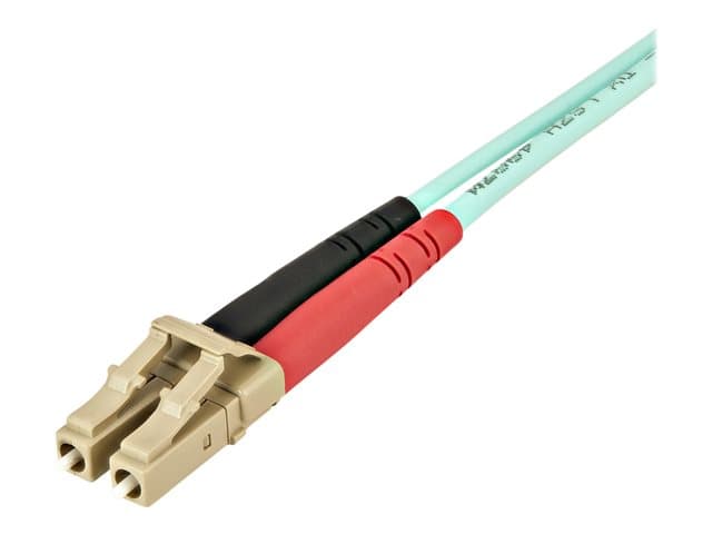 StarTech OM4 LC to LC Fiber Patch Cable 1m Aqua - Image 3