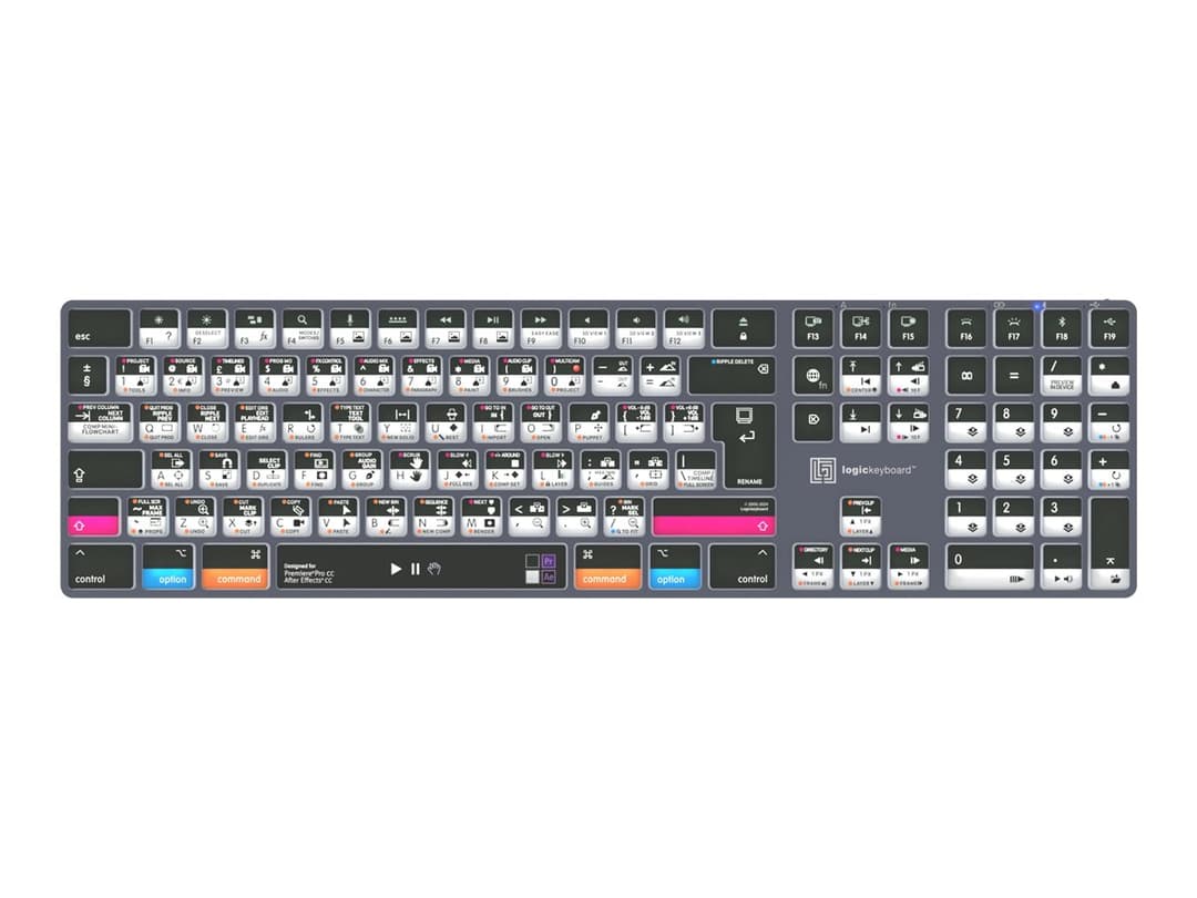 Logic Keyboards Adobe Filmmaker TITAN Keyboard Titanium Grey - Image 1