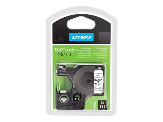 DYMO D1 - label tape - 1 cassette(s) - Roll (1.2 cm x 5.5 m)