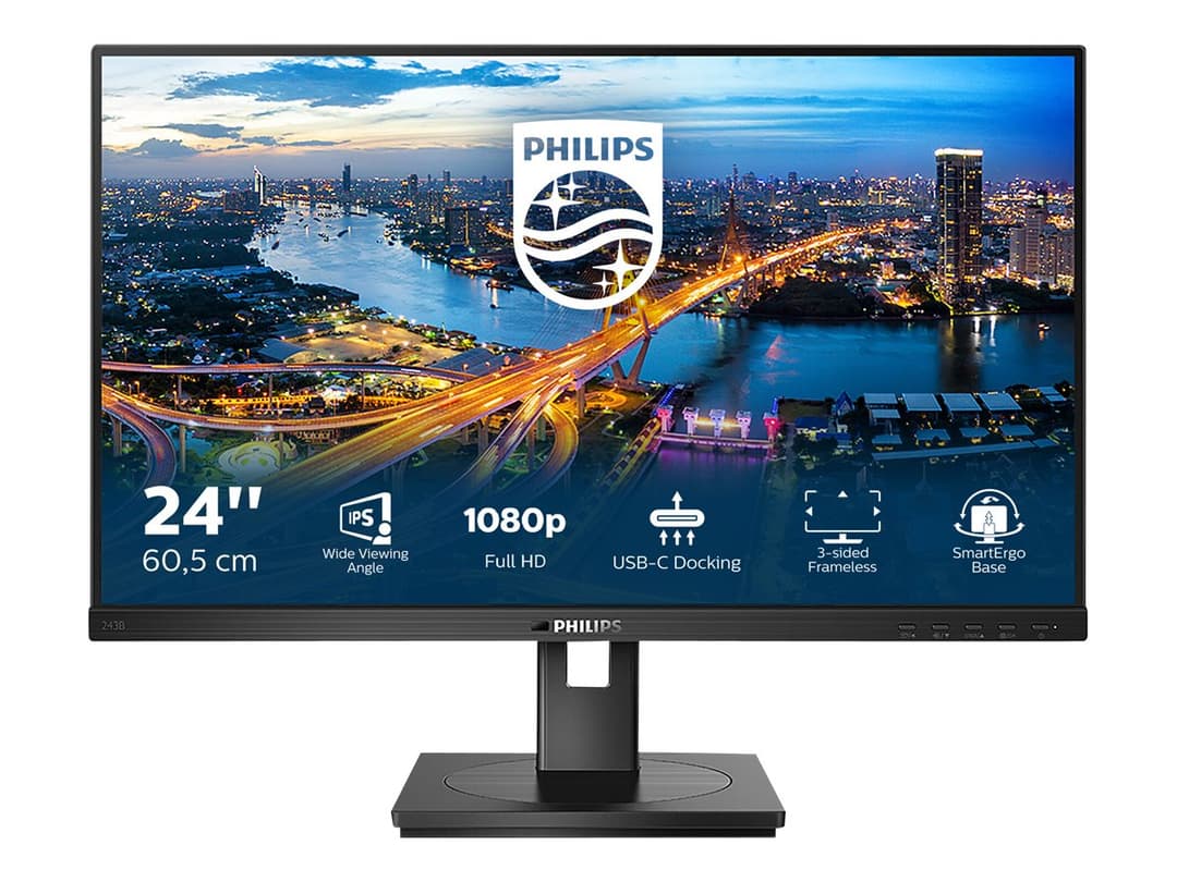 Philips 243B1 24" Monitor 1080p Black - Image 1
