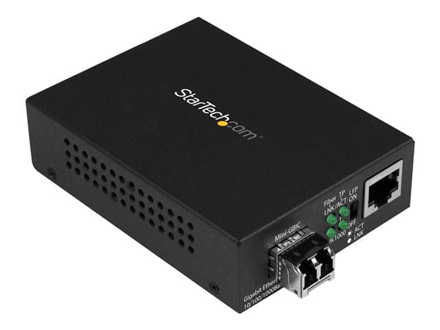 StarTech.com Multimode (MM) LC Fiber Media Converter for 10/100/1000 Network - 550m - Gigabit Ethernet - 850nm - with SFP Transceiver (MCM1110MMLC) - fibre media converter - 10Mb LAN, 100Mb LAN, 1GbE - Image 1