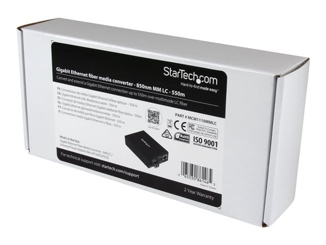 StarTech.com Multimode (MM) LC Fiber Media Converter for 10/100/1000 Network - 550m - Gigabit Ethernet - 850nm - with SFP Transceiver (MCM1110MMLC) - fibre media converter - 10Mb LAN, 100Mb LAN, 1GbE - Image 4