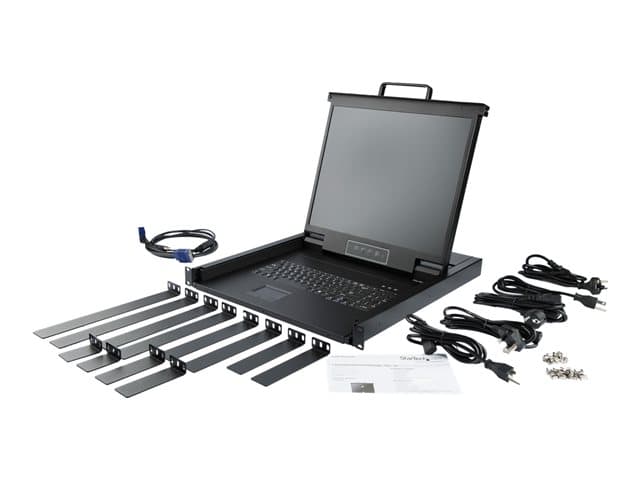 StarTech.com Rackmount KVM Console, Single Port VGA KVM with 17" LCD Monitor for Server Rack, Fully Featured Universal 1U LCD KVM Drawer with Cables & Hardware, USB Support, 50,000 MTBF - LCD KVM Concole Drawer (RKCONS1701) - KVM console - 17" - Image 6