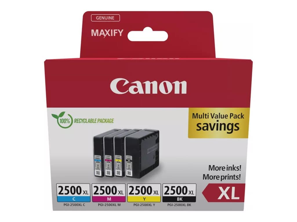 Canon PGI-2500XL BK/C/M/Y Multipack - 4-pack - XL - black, yellow, cyan, magenta - original - ink tank - Image 1