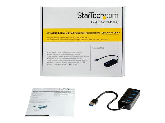 StarTech HB30A4AIB USB Hub Black - Image 6