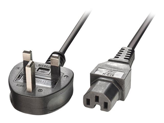 Lindy Power Cable BS 1363A to IEC C15 2m Black - Image 2