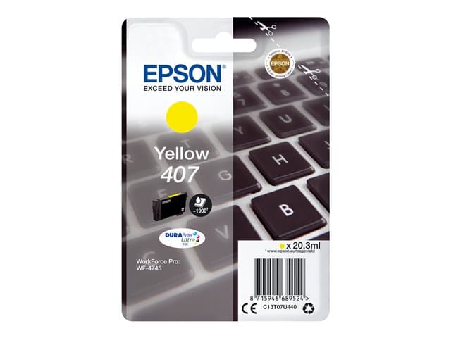 Epson 407 - L size - yellow - original - ink cartridge - Image 1