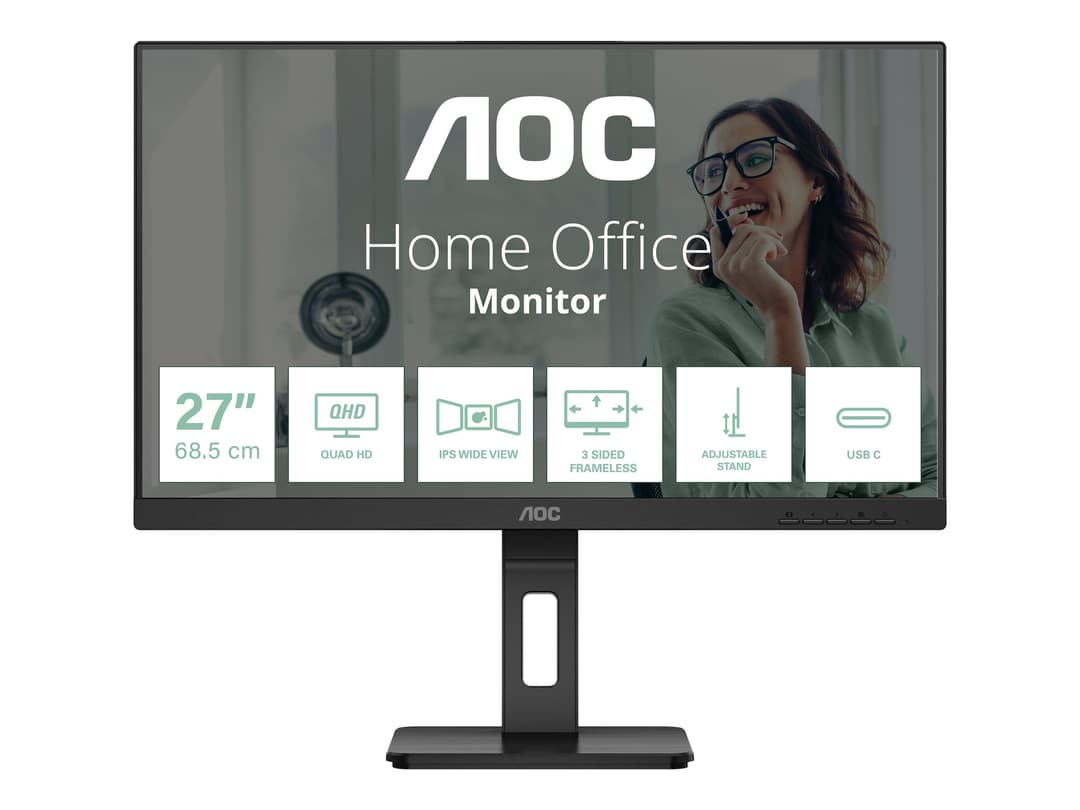 AOC Q27P3CV 27" QHD Monitor Black - Image 1