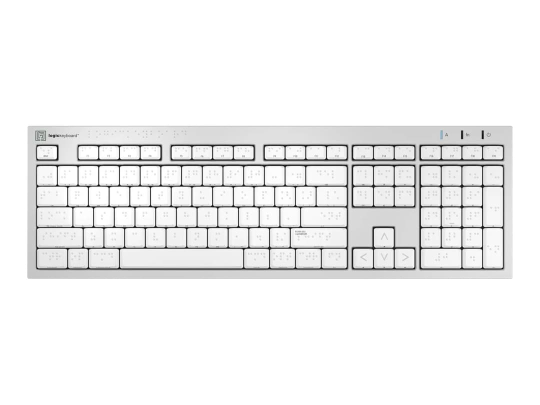 Logic Keyboards Slim Line Alba Braille Keyboard Silver - Image 1
