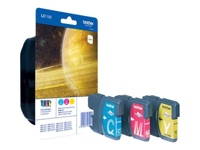 Brother LC1100RBWBP - yellow, cyan, magenta - original - ink cartridge - Image 4