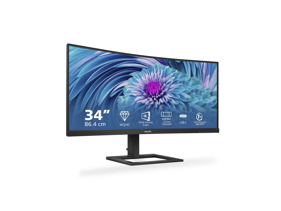 Philips E-line 346E2CUAE 34" Monitor Textured Black - Image 1