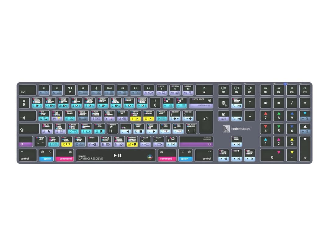 Logic Keyboards DaVinci Resolve TITAN Keyboard Titanium Grey - Image 1