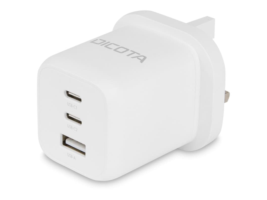 DICOTA power adapter - compact, GaN - 2 x USB-C, USB - 65 Watt - Image 1