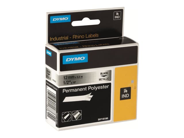 DYMO RhinoPRO Permanent Polyester - tape - 1 cassette(s) - Roll (1.2 cm x 5.5 m) - Image 1