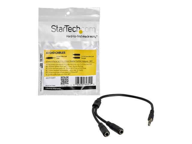 StarTech 3.5mm Headset Splitter Adapter Black - Image 6