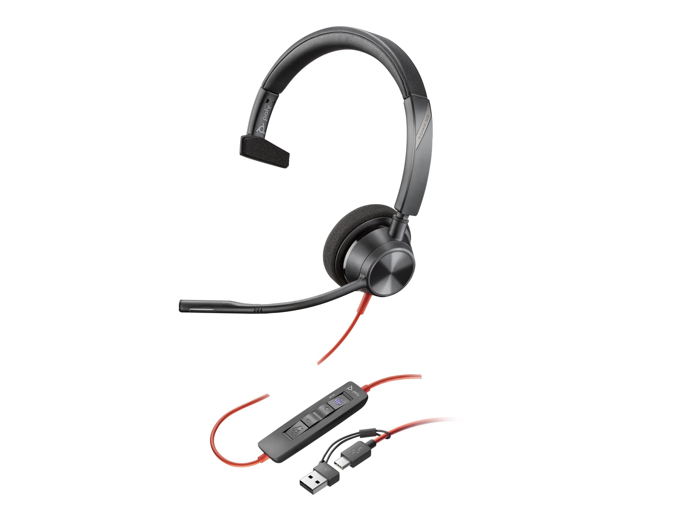 HP Poly Blackwire 3310 - headset - USB-A