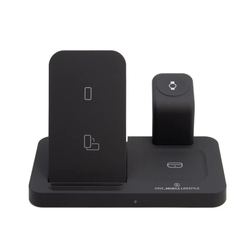 ITFIT 3-in-1 Wireless Charging Pad for Samsung Devices, Fast Charge Stand for Phone - Black - Image 2