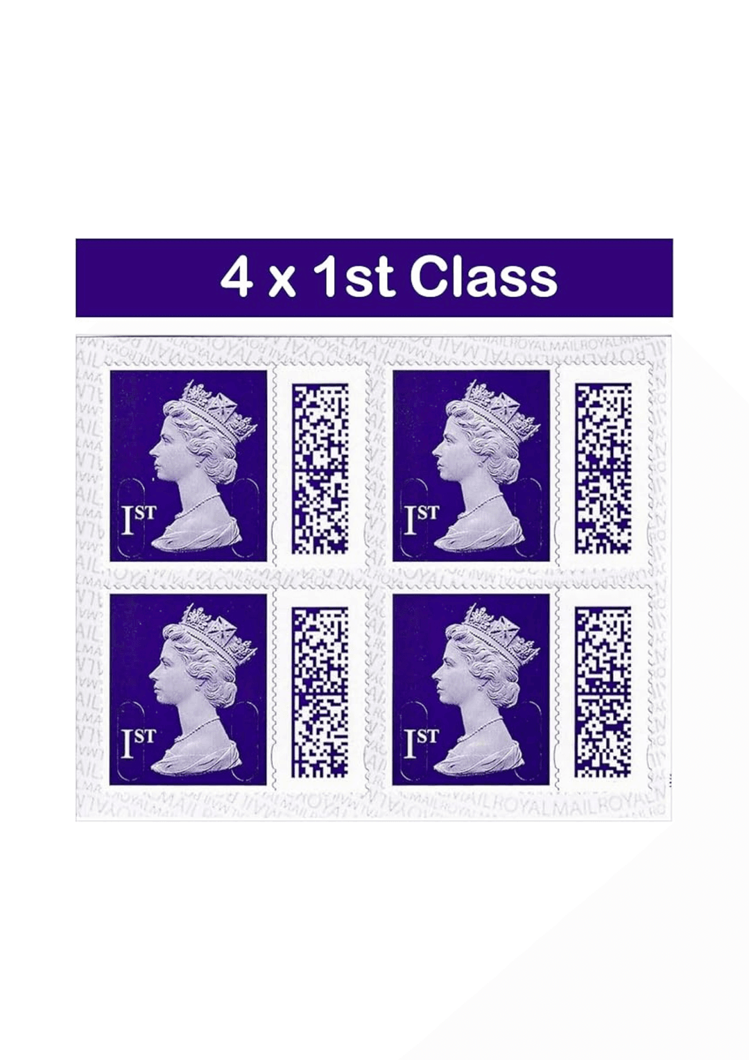Royal Mail 1st Class 4 Pack QR Postage Stamps - Image 1