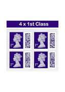 Royal Mail 1st Class 4 Pack QR Postage Stamps thumbnail 1