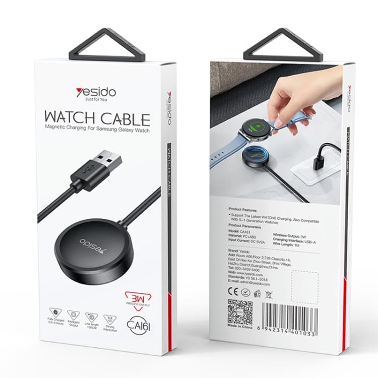 Yesido CA161 USB-A Samsung Watch Charging Cable, 1M Black - Image 5