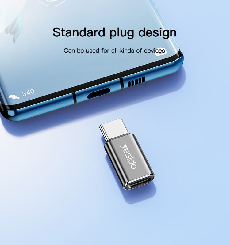 Yesido GS09, USB,A to Type,C OTG Adapter - Black - Image 3