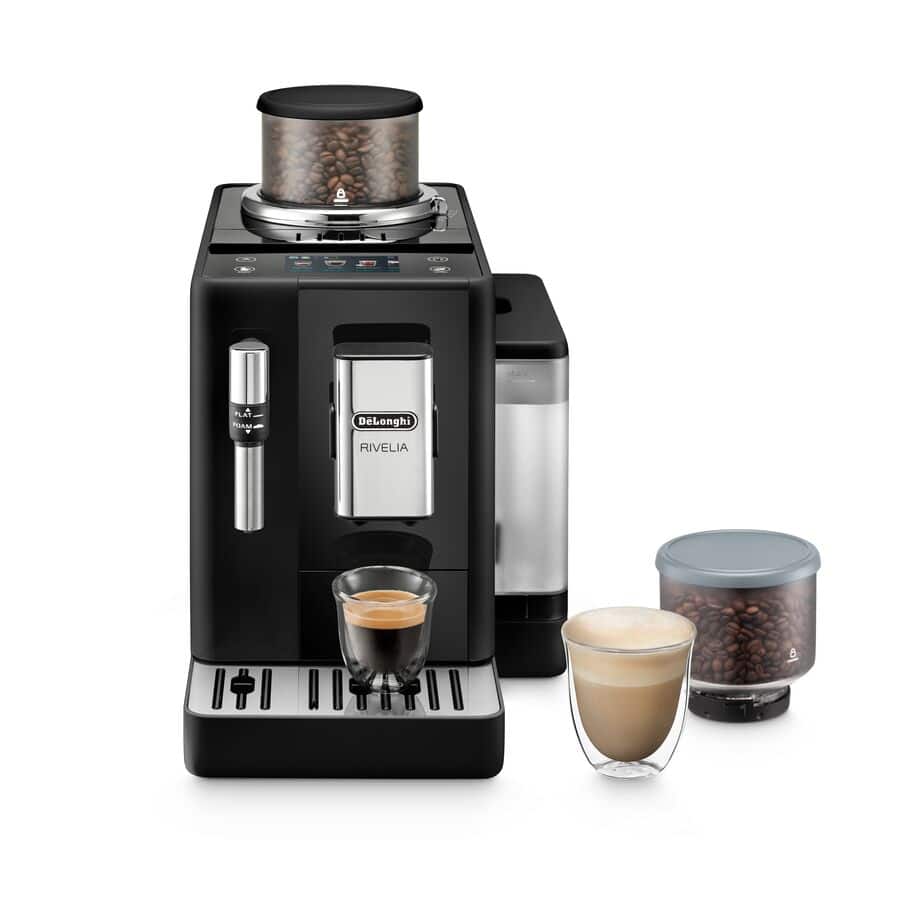 De'Longhi Rivelia Manual Milk Frother Bean to Cup Machine - Onyx Black - Image 1