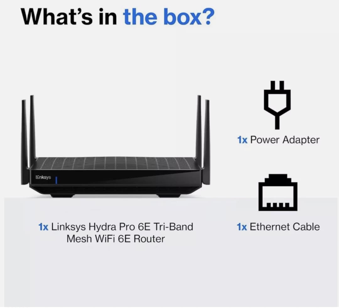 Linksys Hydra Pro 6E MR7500 True Tri Band AXE6600 WiFi 6E Mesh Router - Image 5