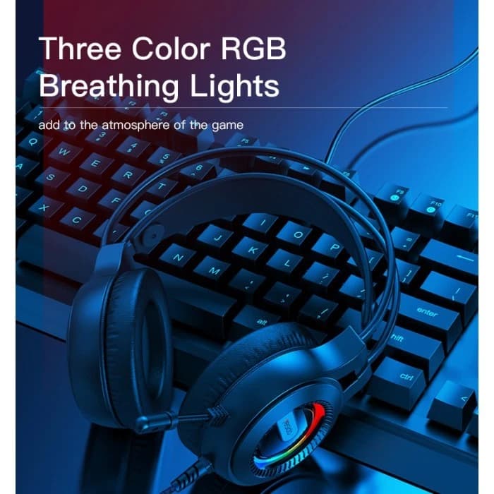 Yesido EK02 Professional Gaming Headset With LED Light USB Port and 3.5mm Jack - Black - Image 3