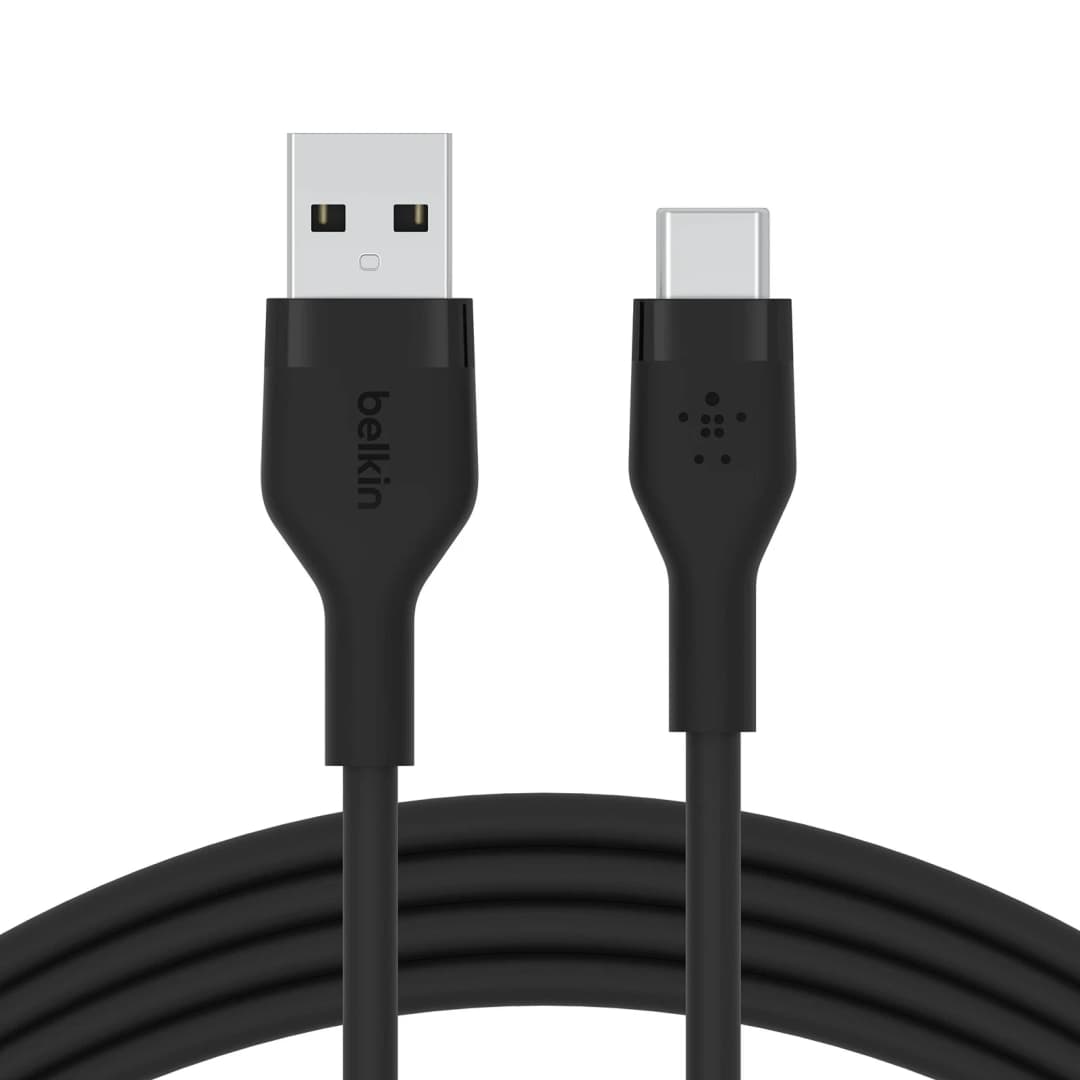 Belkin BoostCharge Flex USB-C to USB-C Cable 2M Fast Charging Silicone Cable with Clip – Black - Image 1
