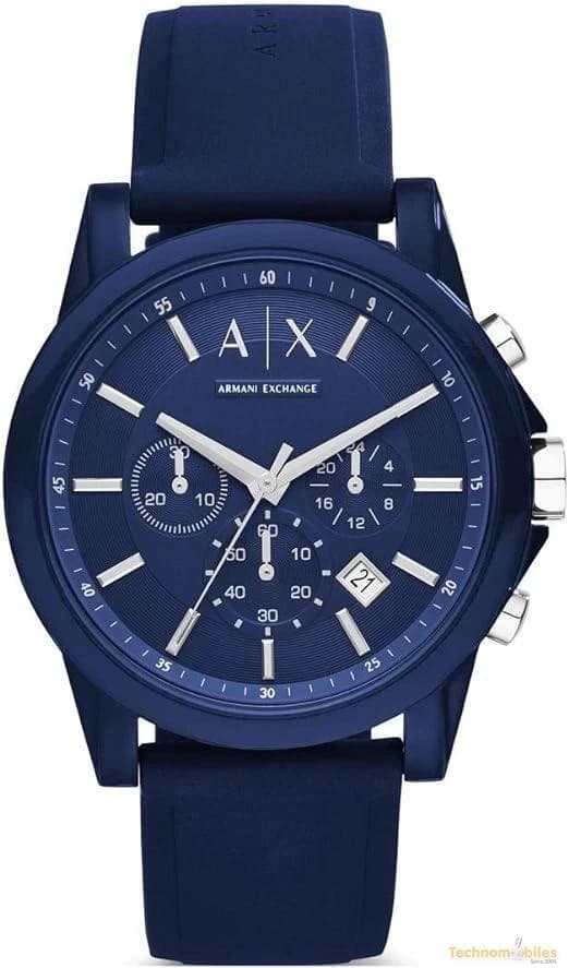 Armani Exchange Men's Chronograph, Silicone Watch, 44mm case size - Image 1