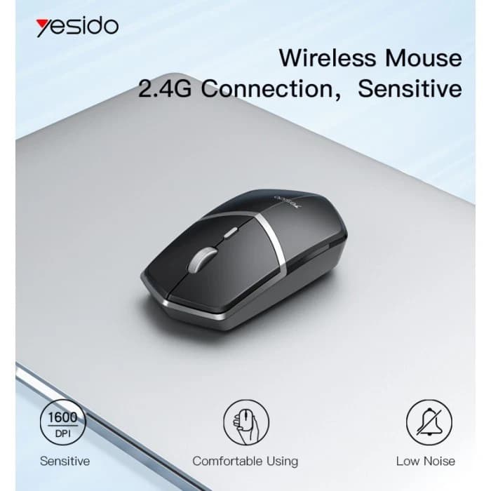 Yesido KB16 2.4GHz Wireless Mouse for Laptop 2.4G Connection - Black - Image 2