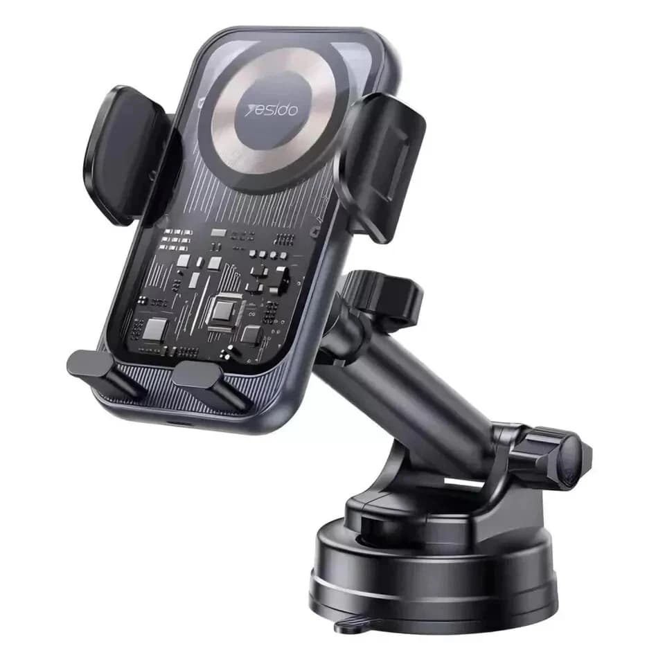 Yesido C307 Wireless Car Phone Holder 15W Fast Charging Auto Clamping Mount - Image 1