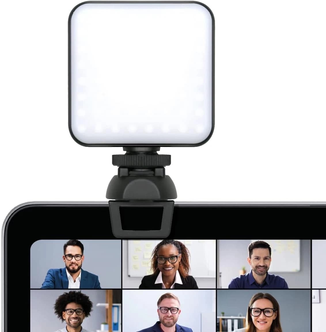 XQISIT Snap Laptop Light – Portable Clip-On LED Light for Video Calls, Work & Study