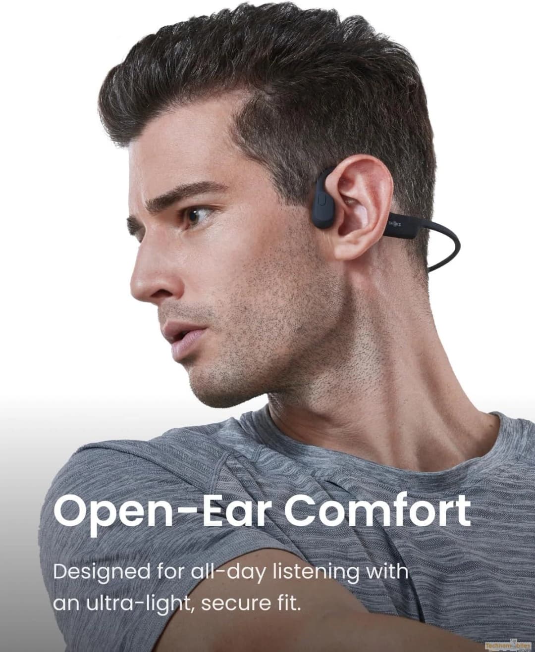 Shokz OpenRun SE Wireless Bluetooth Bone Conduction Sport Headphones Grey - Image 3