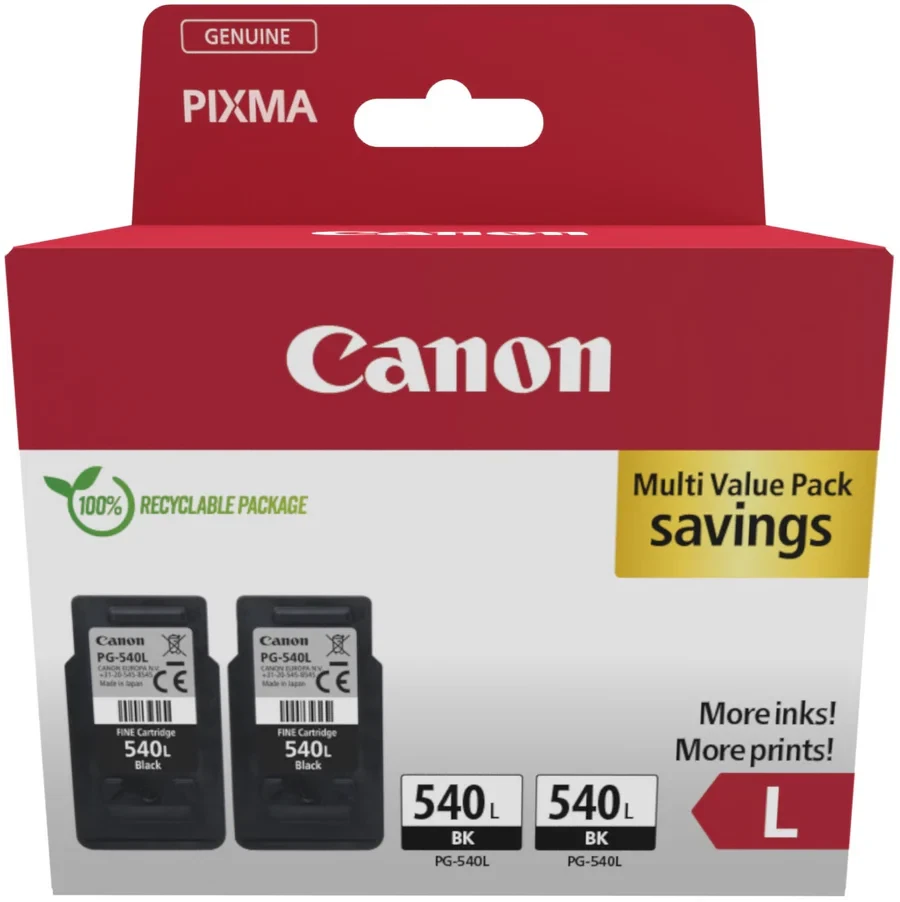 Canon (PG-540 L) Original Printhead cartridge black pigmented twin pack (5224B020) - Image 1
