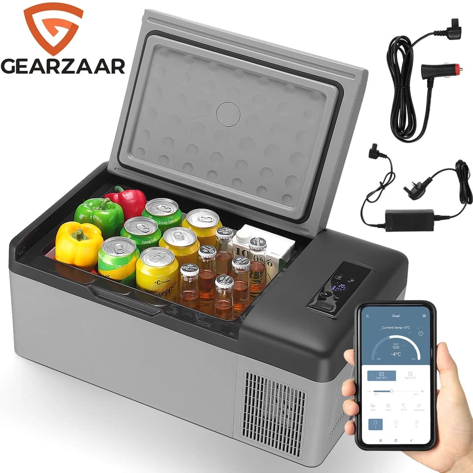 Gearzaar C15 12V 15L Portable Compressor Fridge Freezer Grey/Black
